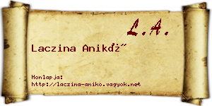 Laczina Anikó névjegykártya